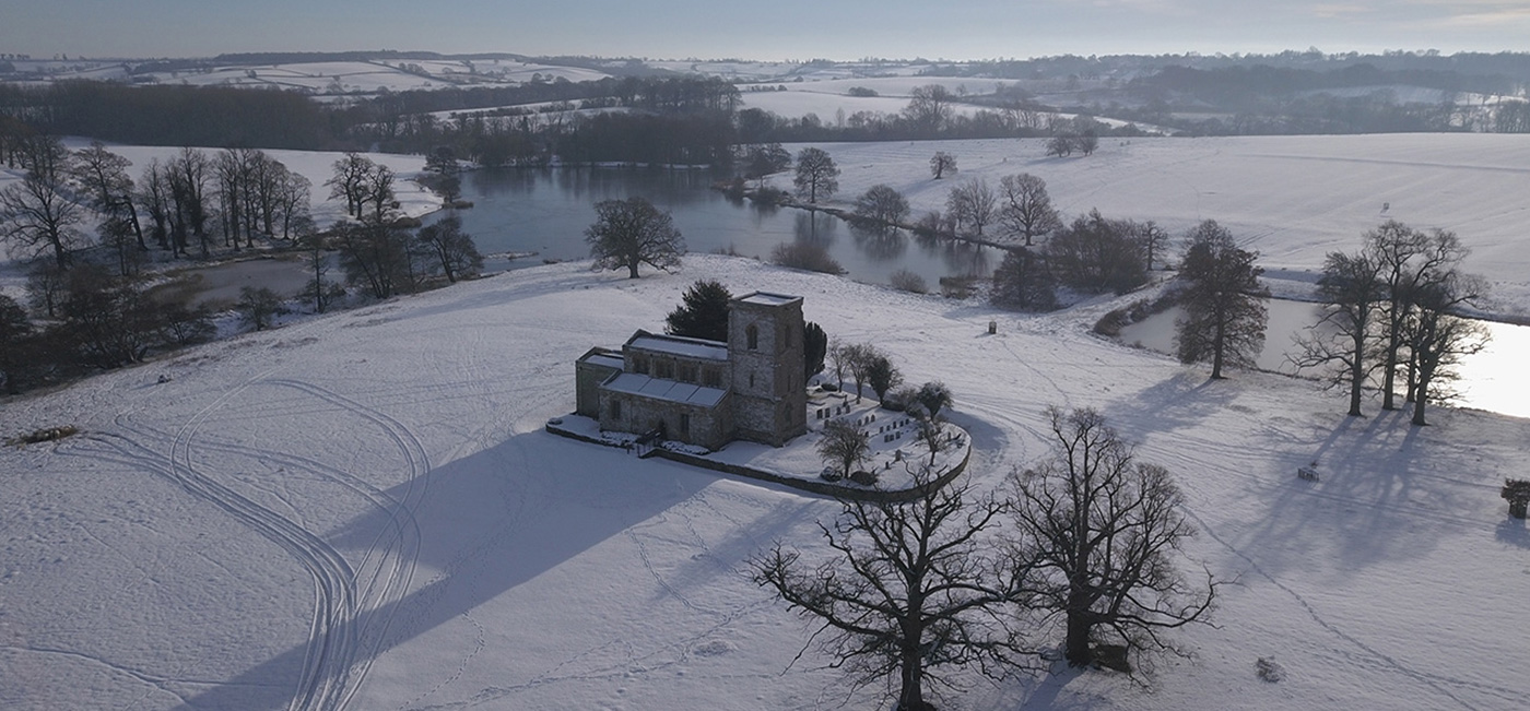 church in snow