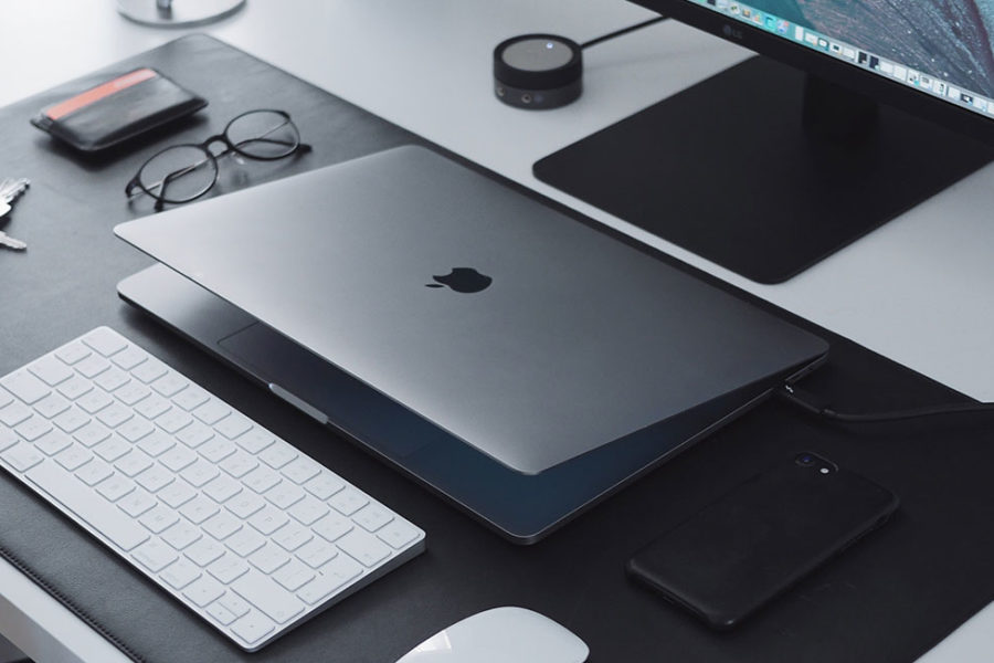 macbook on desk